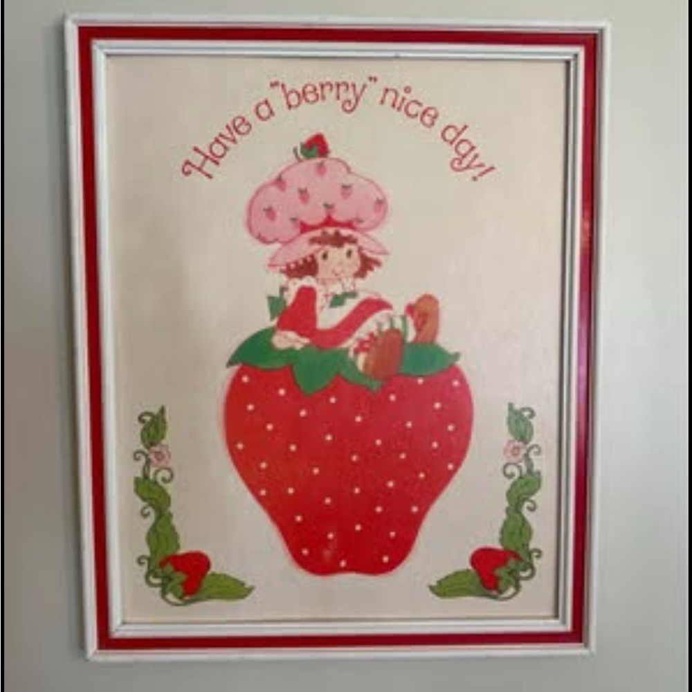 Vintage Strawberry Shortcake Wood Framed- Set Of 3